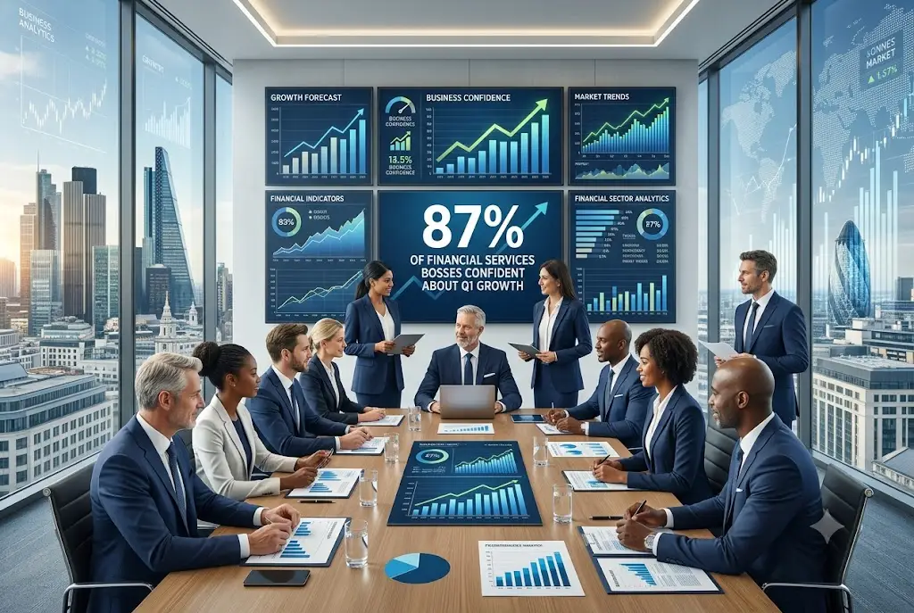 Confidence in the City: 87% of Financial Services Bosses Confident About Q1 Growth, Say KPMG