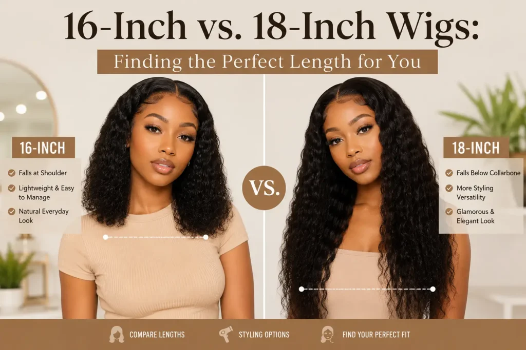 16-Inch vs. 18-Inch Wigs: Finding the Perfect Length for You 16-Inch vs. 18-Inch Wigs: Finding the Perfect Length for You