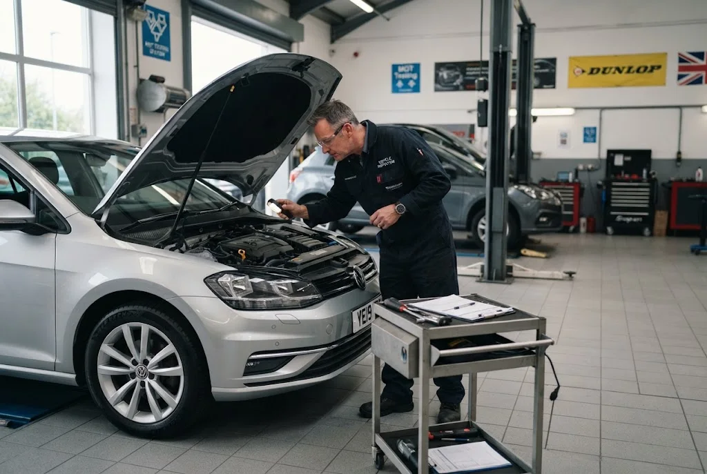 Vehicle inspection of a used car before purchase
